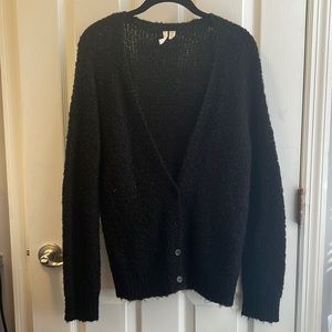 Frenchi [SIZE M] Black Long Button Cardigan